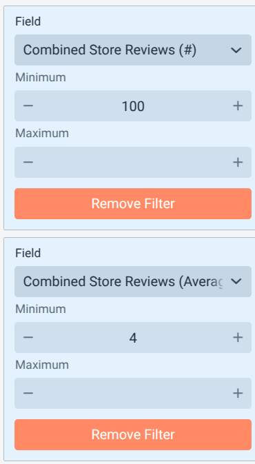 Combined Reviews Filters