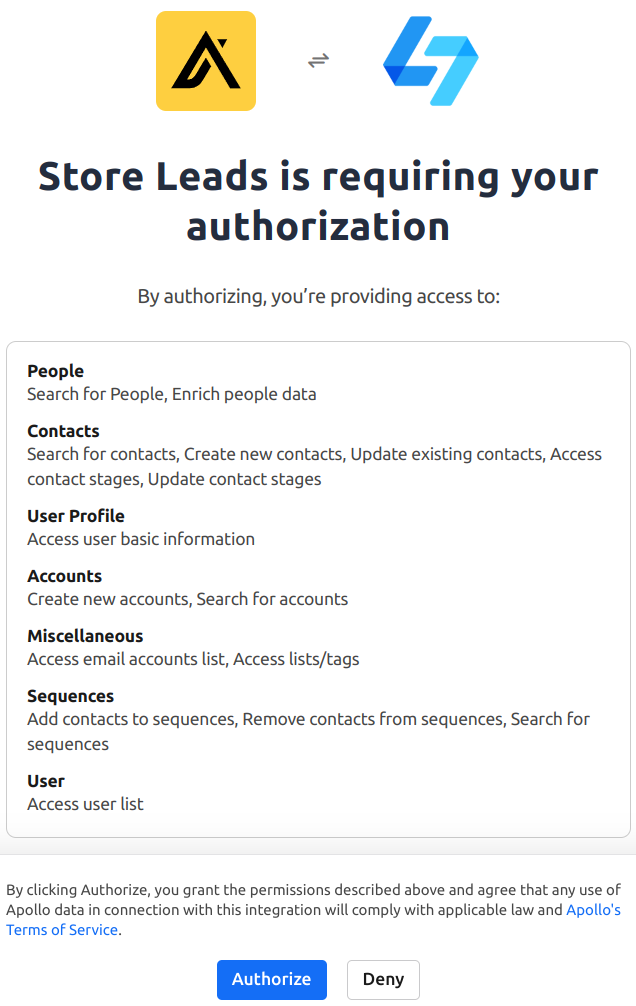 Authorize Apollo.io Integration