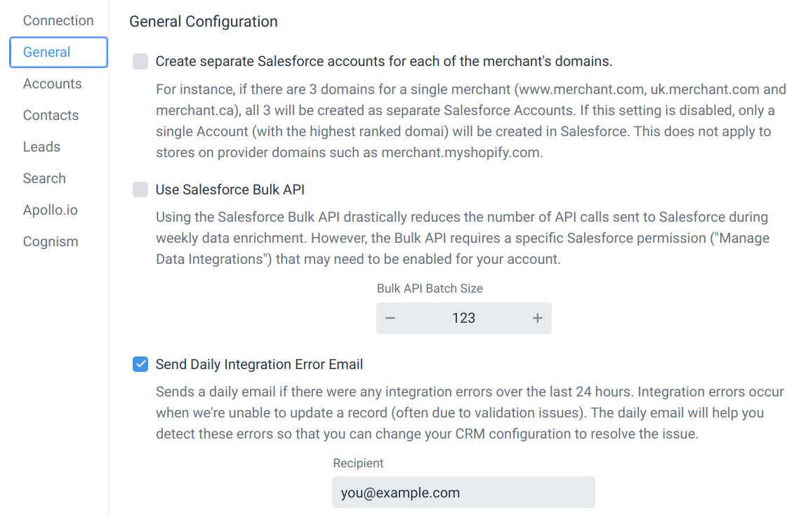 Salesforce configuration