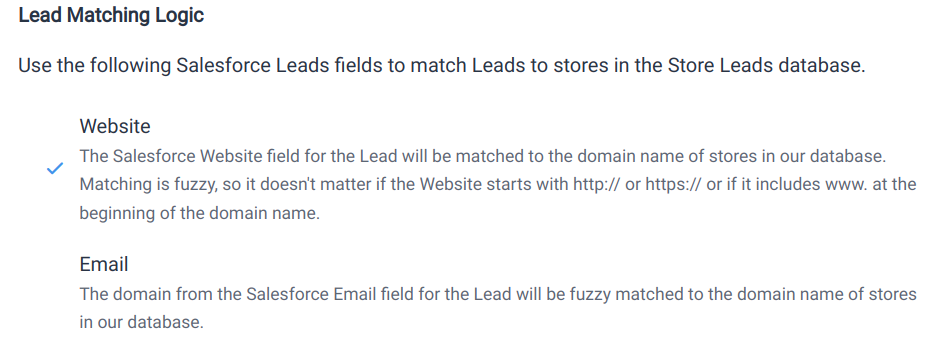 Salesforce Lead Matching Logic