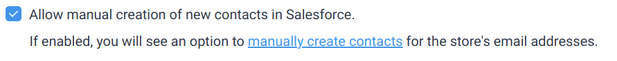 Salesforce manual contact creation