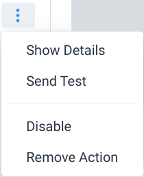 Workflow action menu