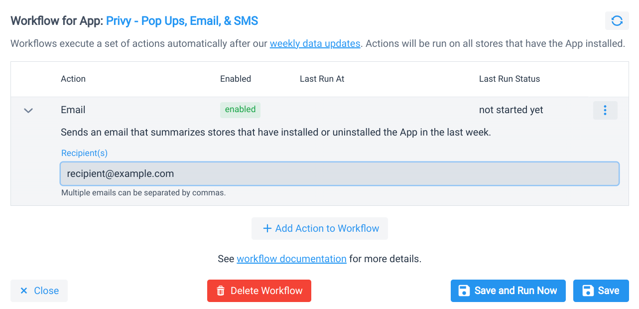 Workflow configuration