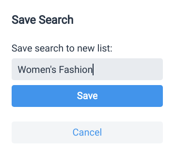 Save search to List